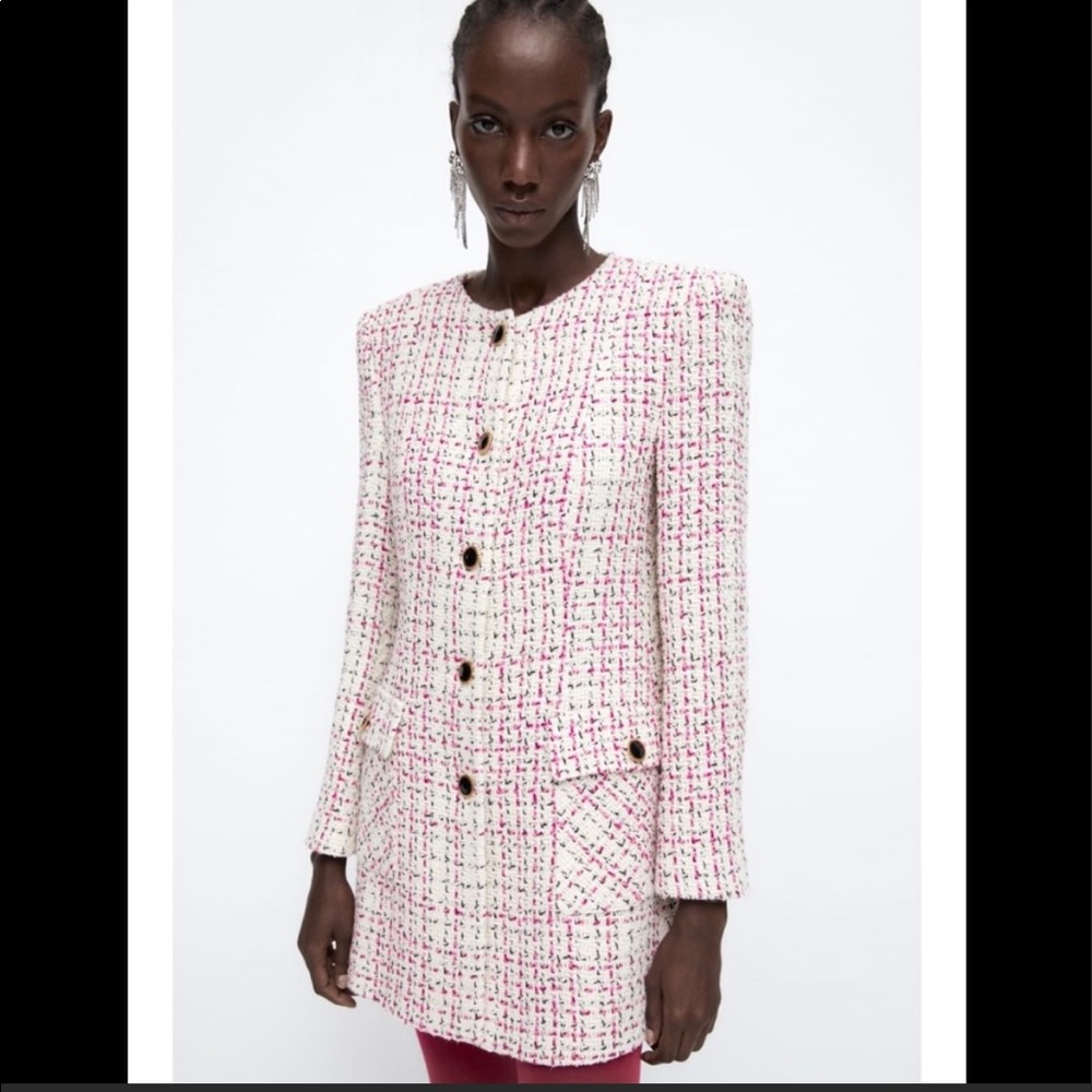 Zara textured coat multicolor